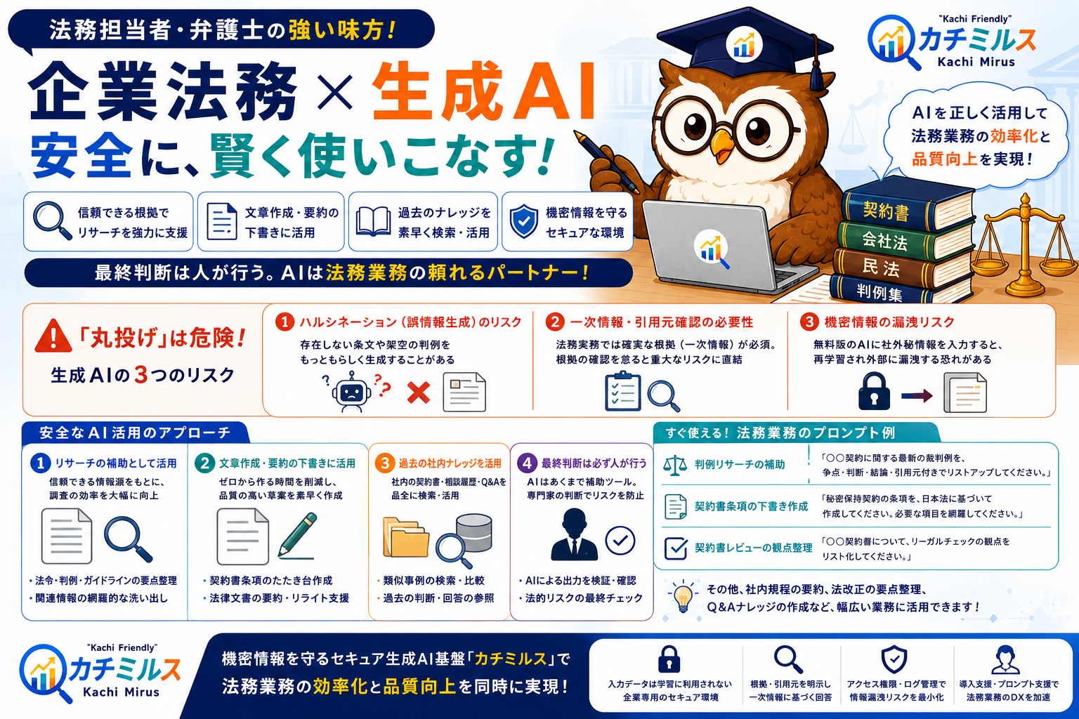 【企業法務×生成AI】法務チェック丸投げのリスクと、安全な「AIリサーチ・文章作成支援」活用術