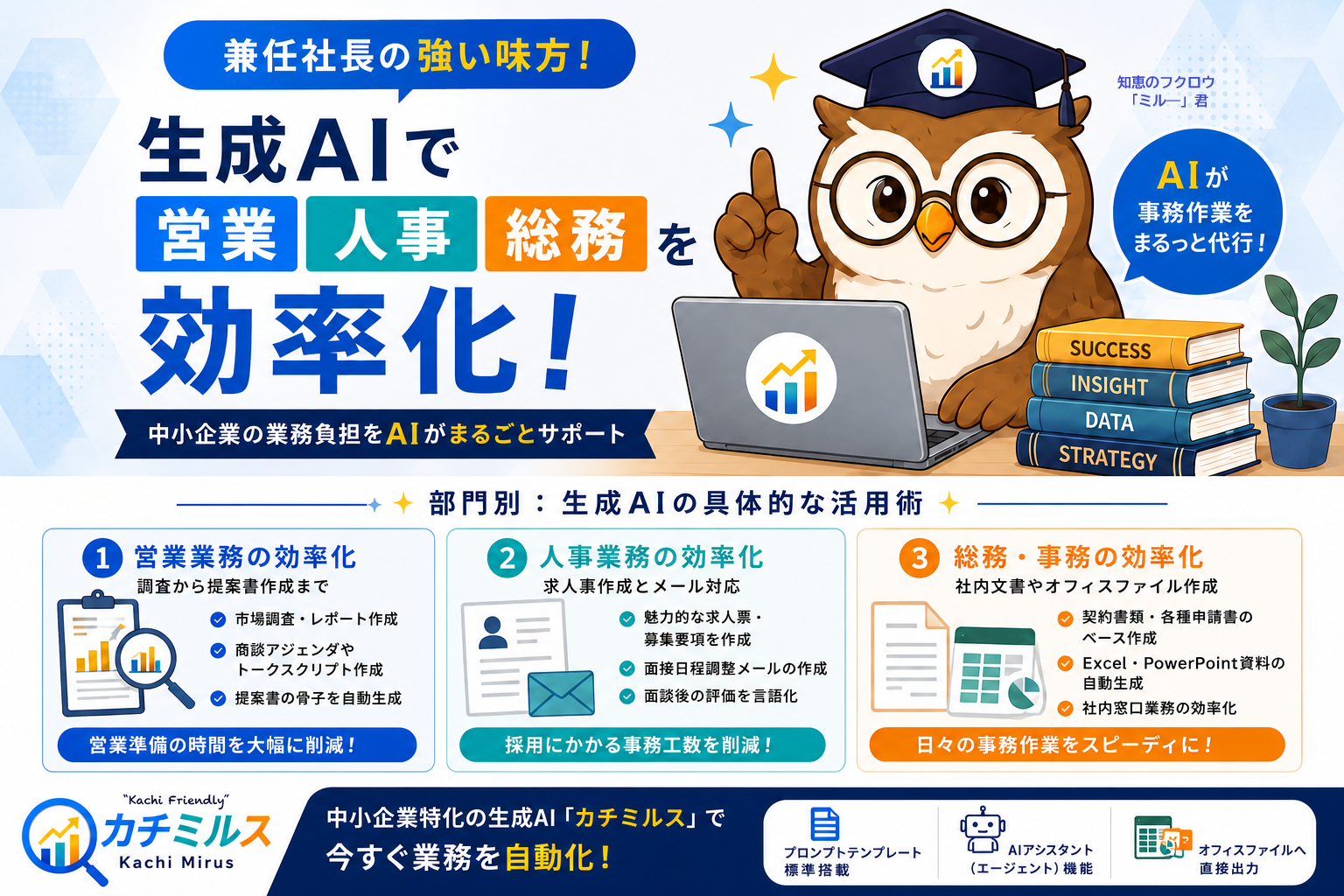 【中小企業向け】生成AIで営業・人事・総務を効率化！具体的な活用術