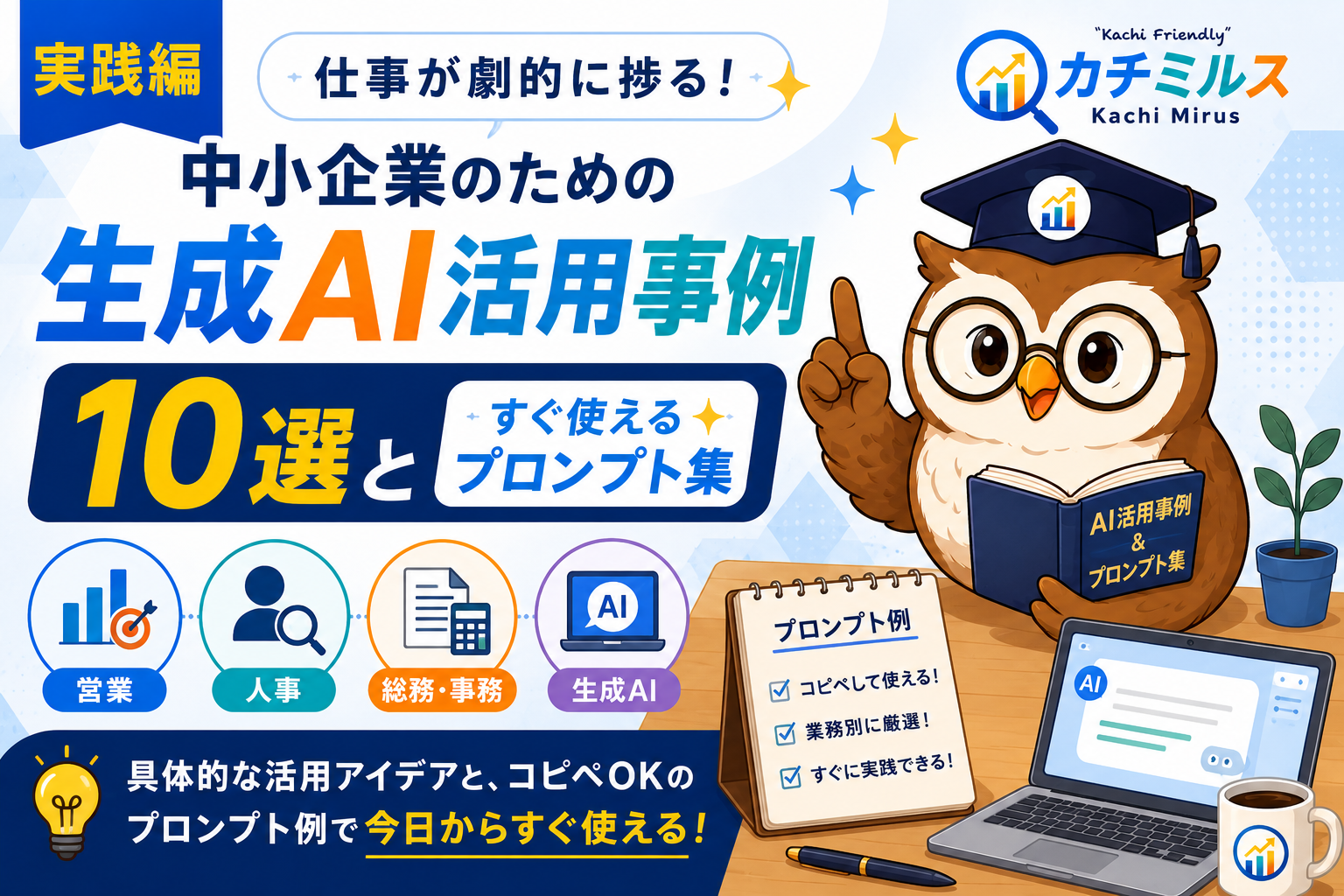 【実践編】仕事が劇的に捗る！中小企業のための生成AI活用事例10選とすぐ使えるプロンプト集